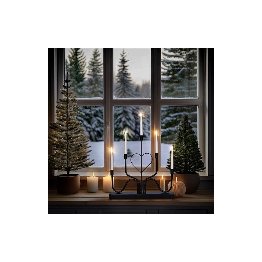 LED Різдвяний свічник 5xLED/2xAA тепле біле світло