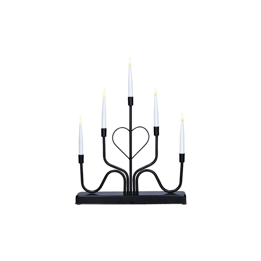 LED Різдвяний свічник 5xLED/2xAA тепле біле світло