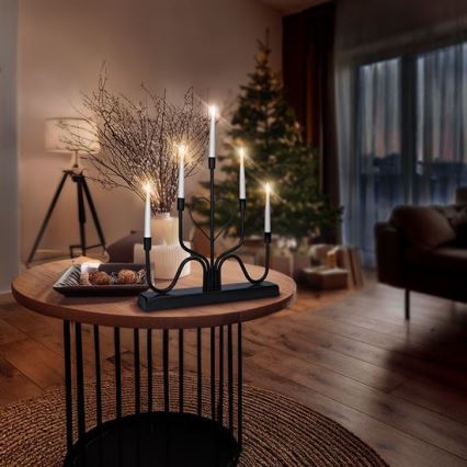 LED Рождественский подсвечник 5xLED/2xAA тёплый белый