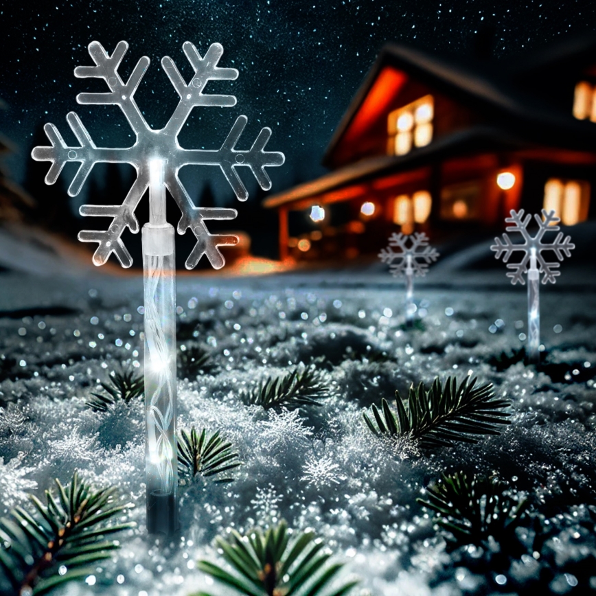 НАБІР 5x LED Вулична різдвяна лампа LED/3xAA/холодний білий IP44