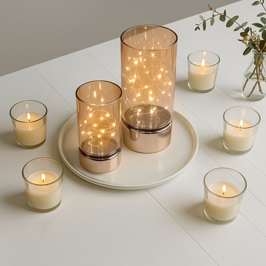 НАБОР из 2 LED рождественских светильников 20xLED+10xLED/2xAA+3xAA, тёплый белый