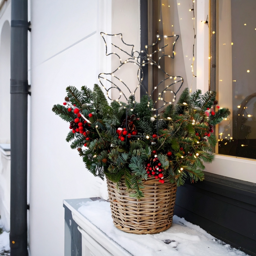 LED уличное рождественское украшение 100xLED/3xAA IP44, тёплый белый свет, колокольчики