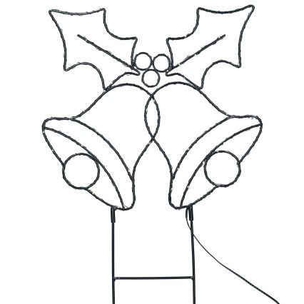 LED уличное рождественское украшение 100xLED/3xAA IP44, тёплый белый свет, колокольчики