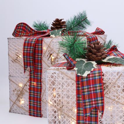 НАБІР 3x LED Різдвяні подарунки 48xLED/3,6W/230V IP44 тепле біле