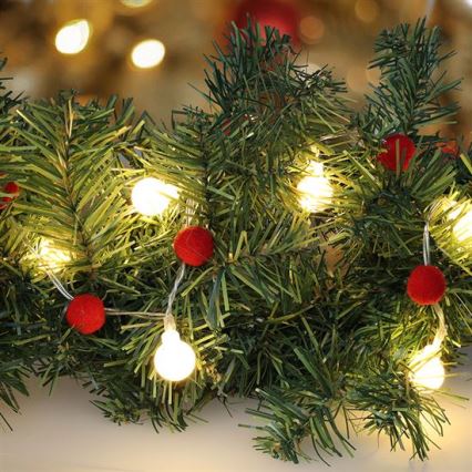 LED гірлянда 20xLED/2xAA 1,8 m тепле біле світло