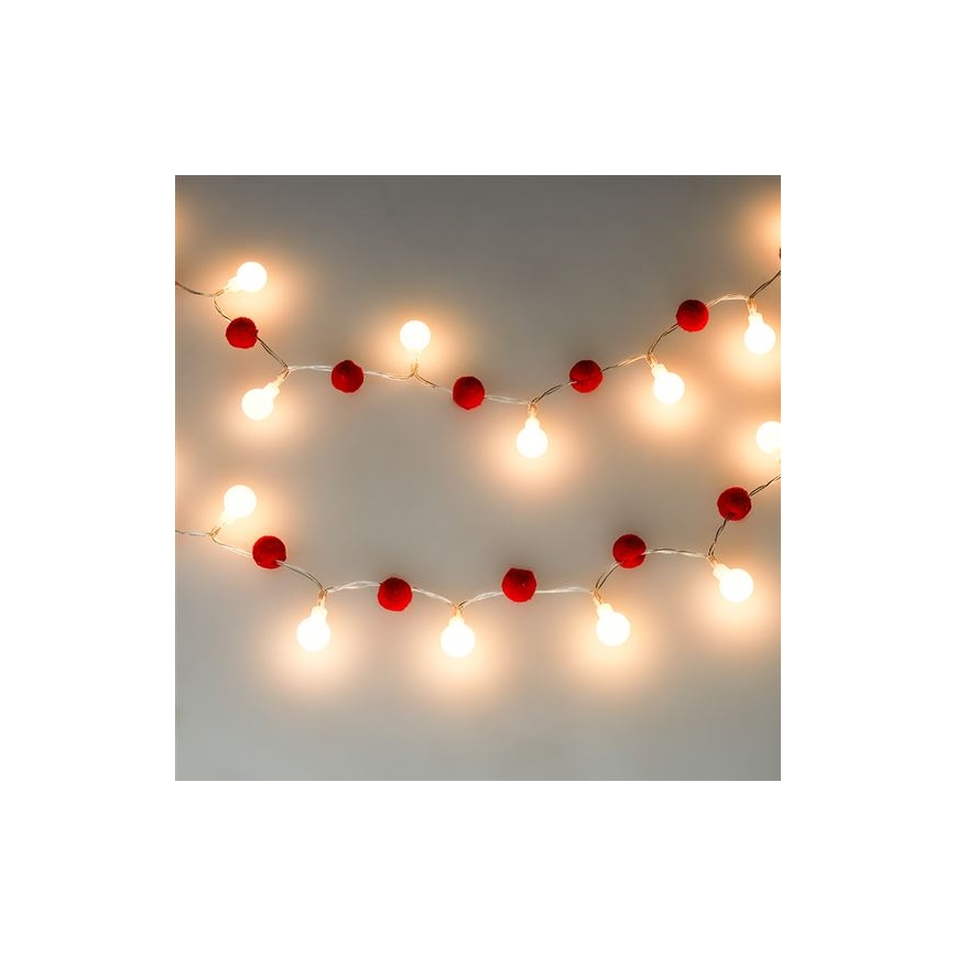 LED гірлянда 20xLED/2xAA 1,8 m тепле біле світло