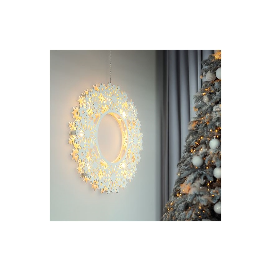 LED різдвяний вінок 10xLED/2xAA теплий білий