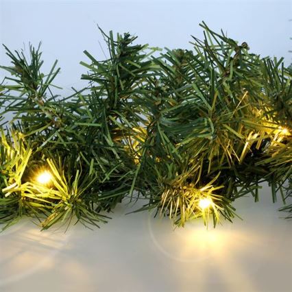 Світлодіодна зовнішня різдвяна гірлянда, 80 LED, живлення 3×AA, 500 см, IP44