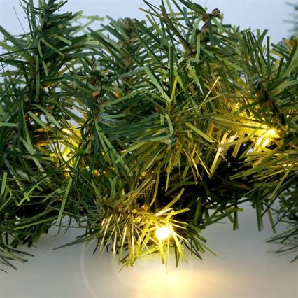 Світлодіодна зовнішня різдвяна гірлянда, 80 LED, живлення 3×AA, 500 см, IP44