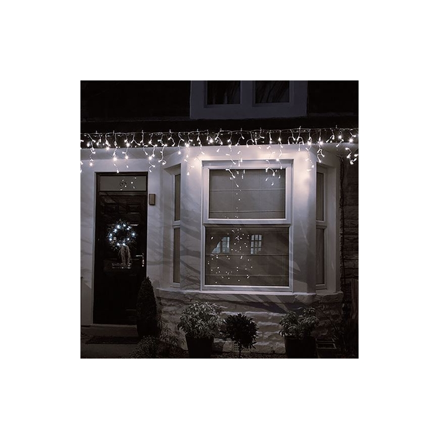Світлодіодний зовнішній різдвяний гірлянд-завіса 360 LED/8 функцій 15 м IP44 тепле біле світло