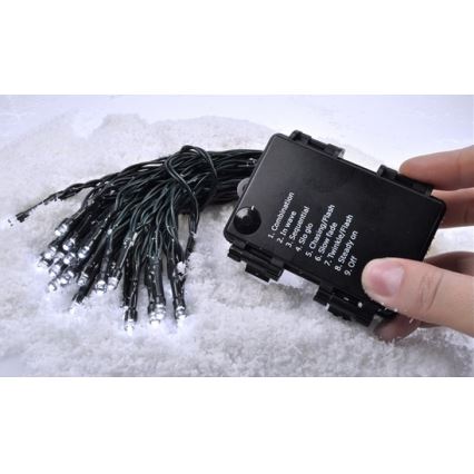 Світлодіодна вулична різдвяна гірлянда 50xLED/8 функцій/3xAA 8м IP44 теплий білий