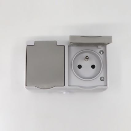 Подвійна розетка для вологого середовища IP54
