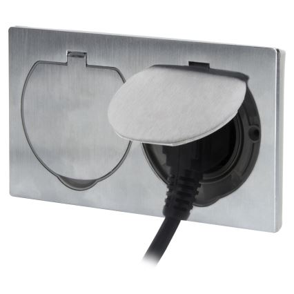 Вулична вбудована підлогова подвійна розетка IP55