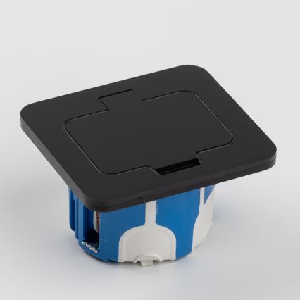 Уличная встроенная напольная розетка IP55 черный прямоугольная