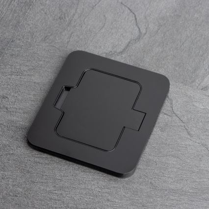 Вулична вбудована підлогова розетка IP55 чорна прямокутна