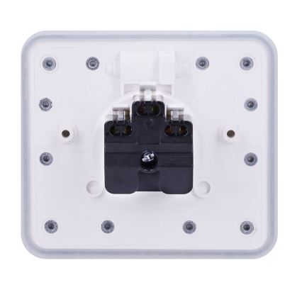 Встраиваемая уличная напольная розетка IP55, белая, прямоугольная