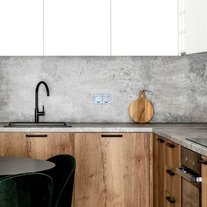 Уличная встроенная напольная двойная розетка IP55 угловой