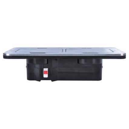 Уличная встроенная напольная двойная розетка IP55 угловой