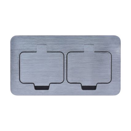 Вулична вбудовувана підлогова подвійна розетка IP55 квадратна