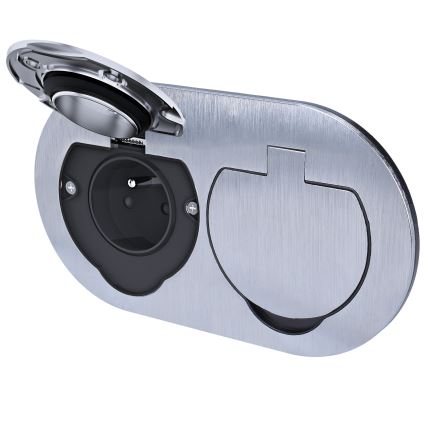 Вулична вбудовувана підлогова подвійна розетка IP55 кругла