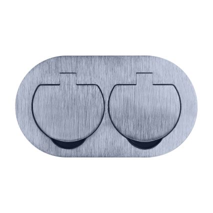 Вулична вбудовувана підлогова подвійна розетка IP55 кругла