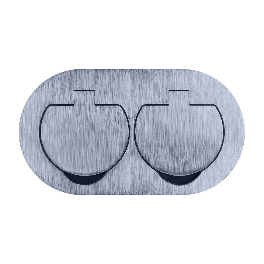 Вулична вбудовувана підлогова подвійна розетка IP55 кругла