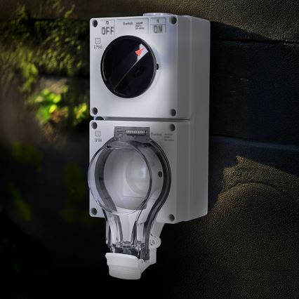 Розетка для вологих приміщень з вимикачем 230V/16A IP66