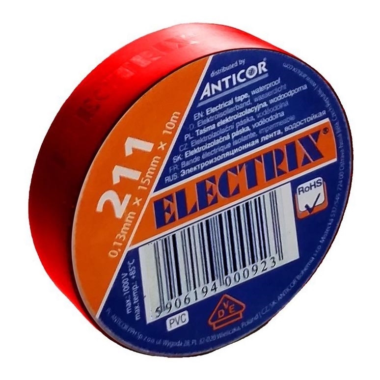Solight AP01R - Изоляционная лента ELECTRIX 15 мм x 10 м красная