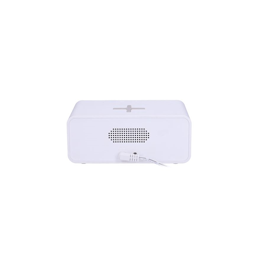 Цифрові годинники з бездротовою зарядкою Qi 230V/CR2032, білі