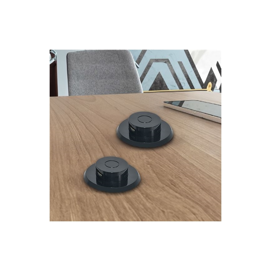 Вбудований USB зарядний пристрій USB A+C чорний