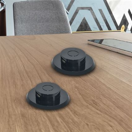 Вбудований USB зарядний пристрій USB A+C чорний