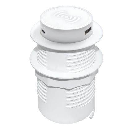 Вбудований бездротовий зарядний пристрій + USB A+C білий