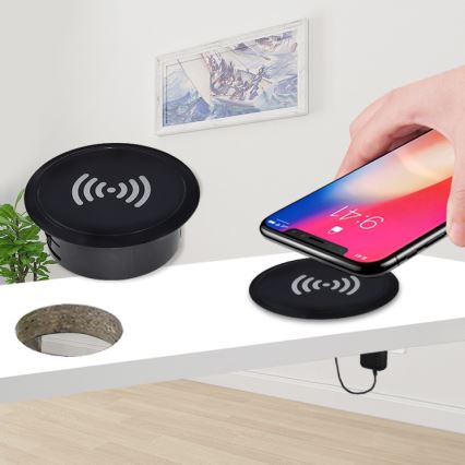 Встроенное беспроводное зарядное устройство черный