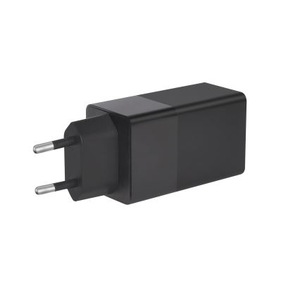 Блок быстрой зарядки GaN 2xUSB-C + 1xUSB-A 65W черный
