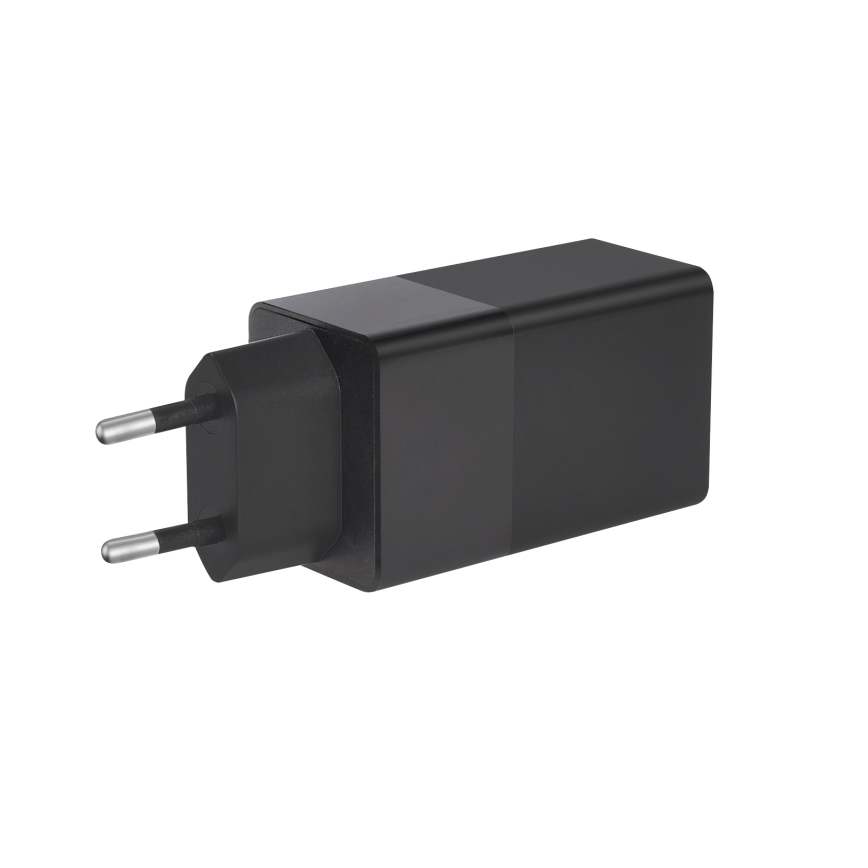Блок быстрой зарядки GaN 2xUSB-C + 1xUSB-A 65W черный