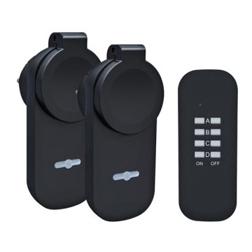 Solight DY12 - Набор 2x уличные розетки + дистанционное управление IP44