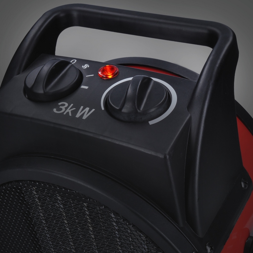 Підлоговий вентилятор з керамічним нагрівальним елементом 3000 Вт/230 В чорний