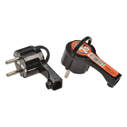 Кутовий штекер 230V/16A чорний