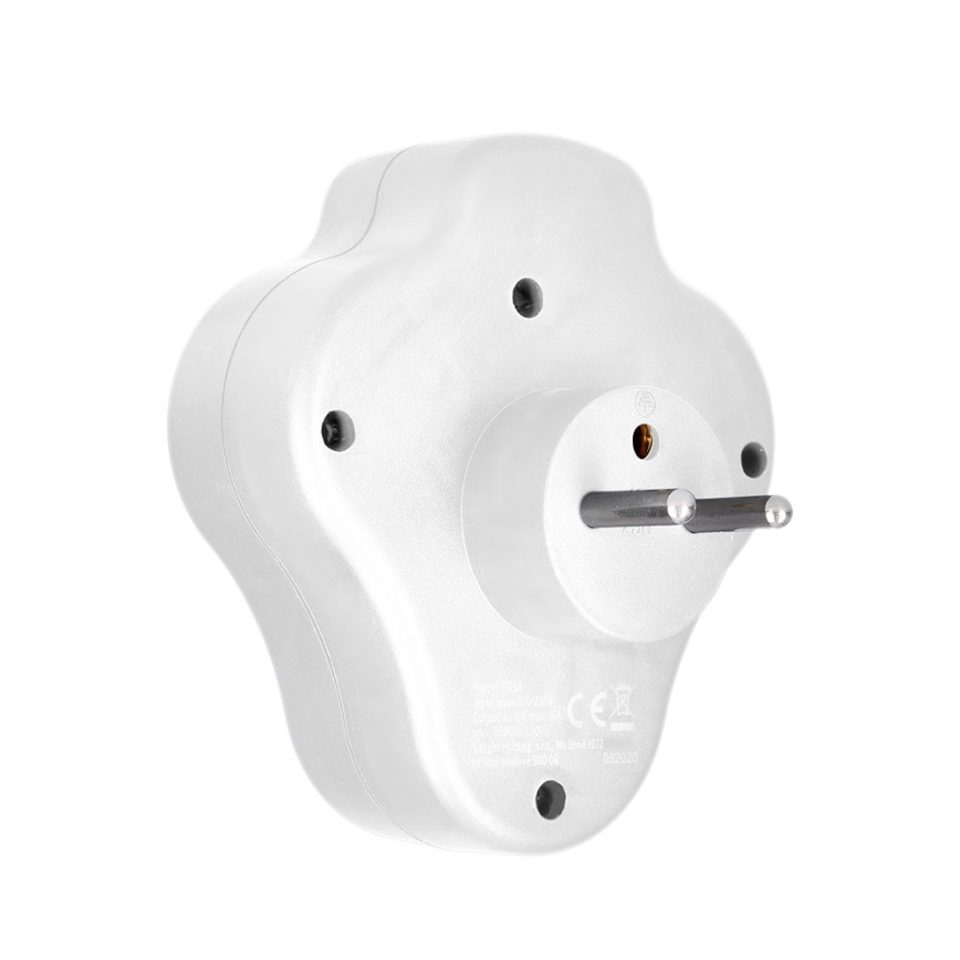 Розетка-розгалужувач з USB A+C зарядним пристроєм і перемикачем 2x10A білий