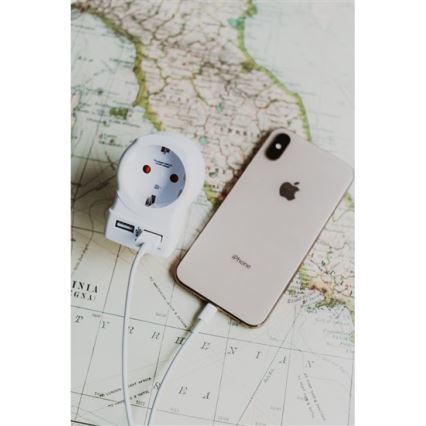Дорожній адаптер для Великобританії 230V + 2x USB-порт