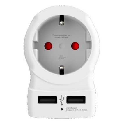 Дорожній адаптер для Великобританії 230V + 2x USB-порт