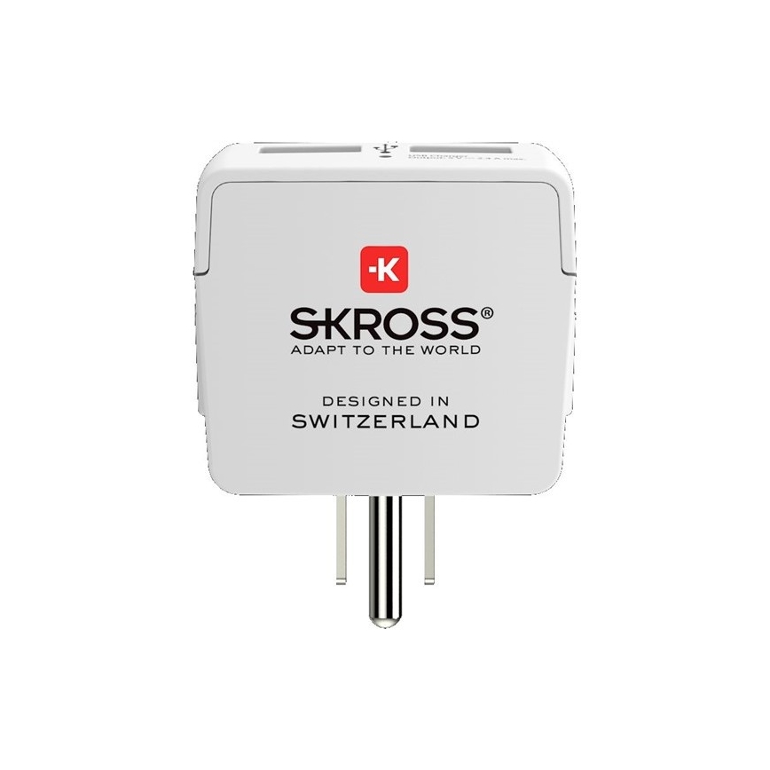 Дорожній адаптер для США 230V + 2x USB-порт