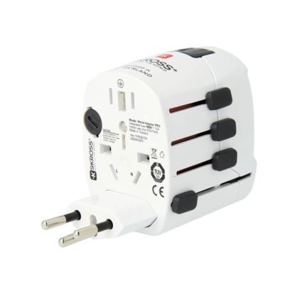 Універсальний дорожній адаптер для цілого світу 230V + USB-порт