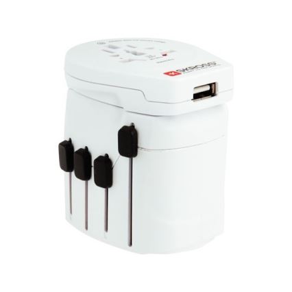 Универсальный дорожный адаптер для всего мира 230V + USB-порт