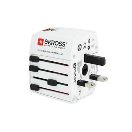 Дорожній адаптер міжнародний 230V + 2x USB-порт