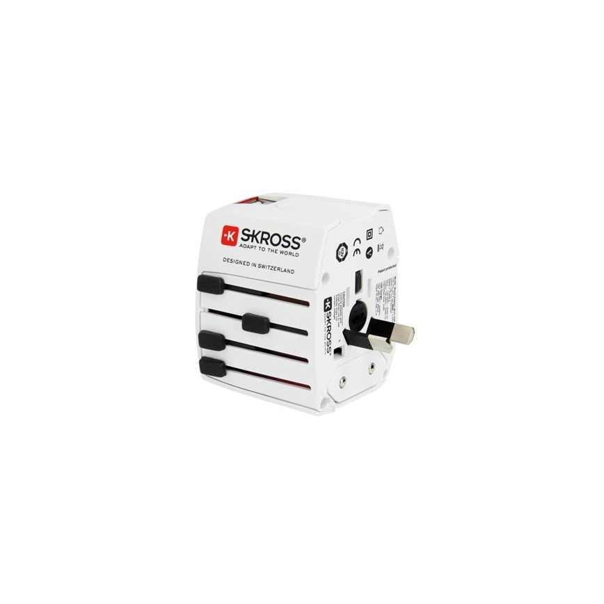 Дорожній адаптер міжнародний 230V + 2x USB-порт