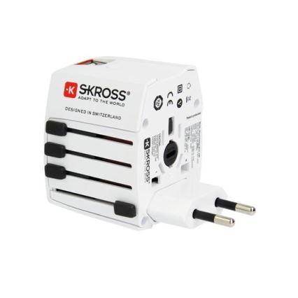 Дорожній адаптер міжнародний 230V + 2x USB-порт