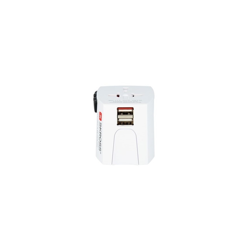 Дорожній адаптер міжнародний 230V + 2x USB-порт