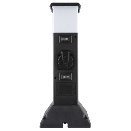 Уличная лампа с 2 розетками 1xE14/15W/230V IP44 черный