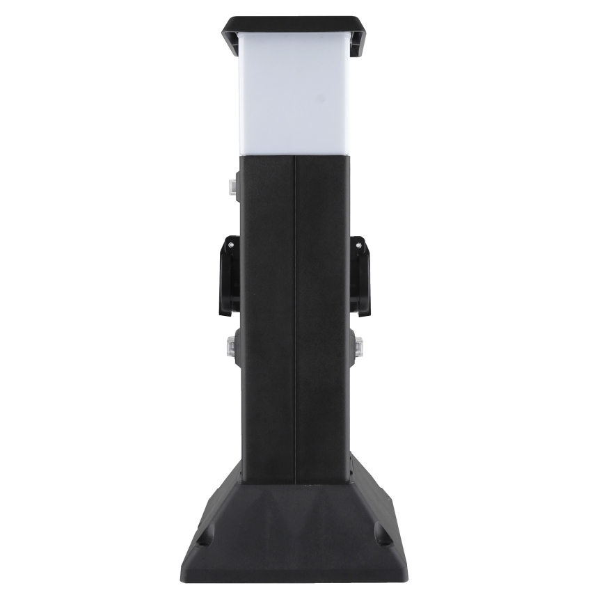 Уличная лампа с 2 розетками 1xE14/15W/230V IP44 черный